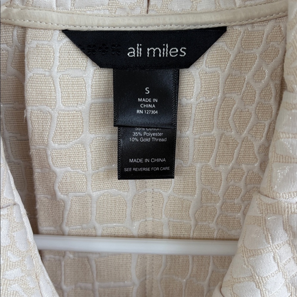 EUC Ali Miles A-Line Button Front Jacket Top Ivory Size Small - Picture 2 of 8